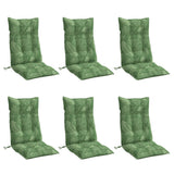 Vidaxl Chair cushions 6 st high back leaf pattern Oxford fabric