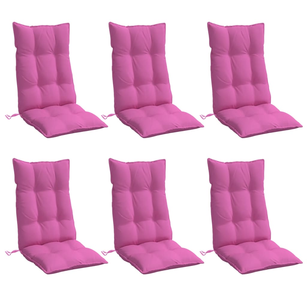 Vidaxl Chair cushions 6 st high back Oxford fabric pink