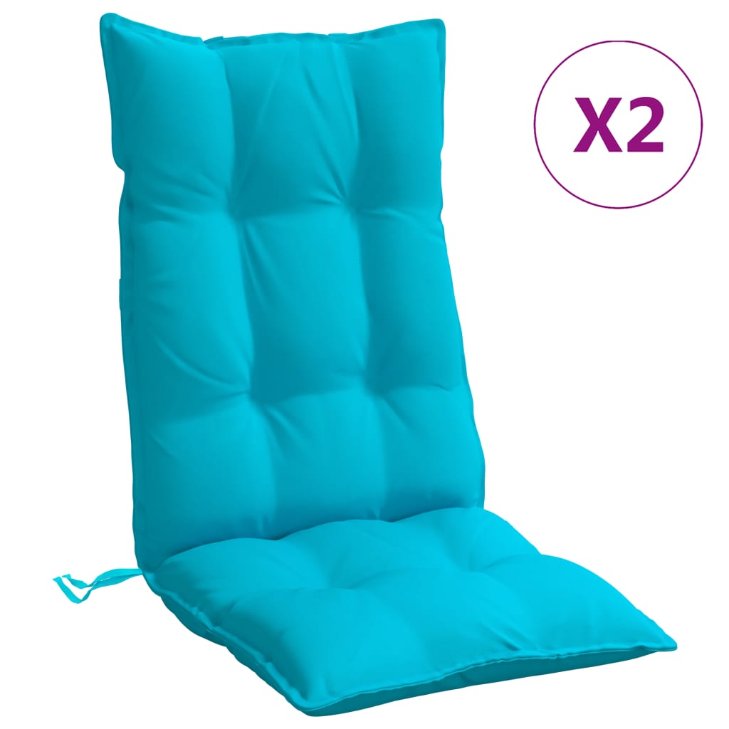 Coussins de chaise vidaxl 2 st haut de dos oxford tissu turquoise