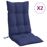 Vidaxl stolputer 2 st High Back Oxford Fabric Marine Blue