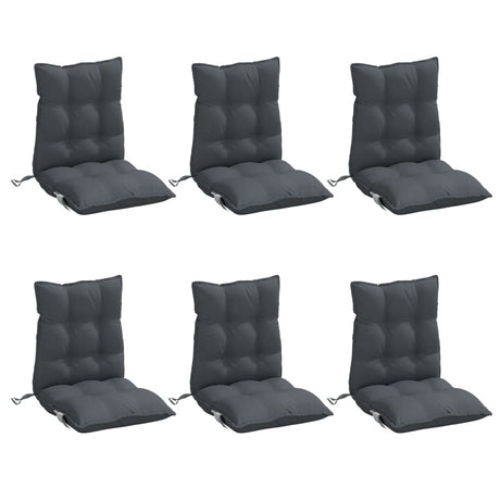 Vidaxl stoelkussens 6 st lage rug oxford stof antracietkleurig