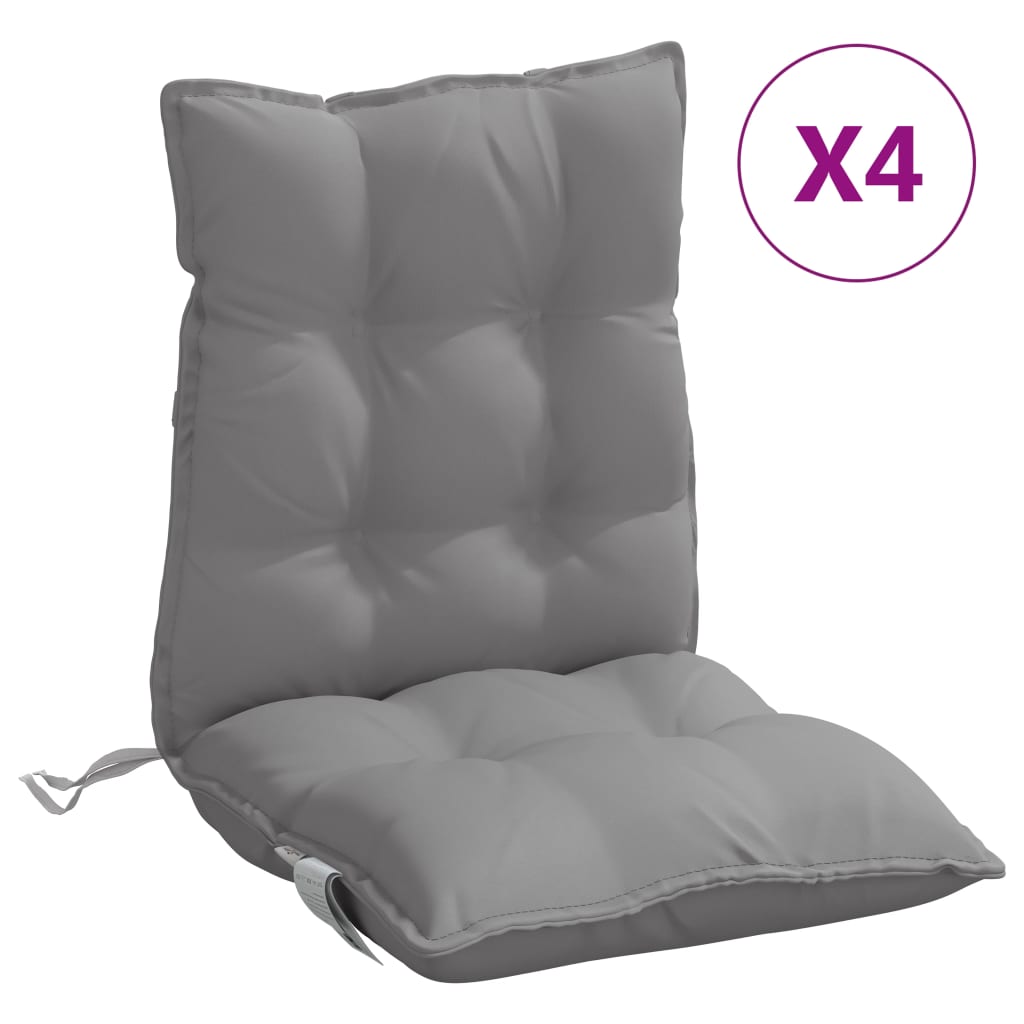 Coussins de chaise vidaxl 4 pcs bas du dos oxford tissu gris