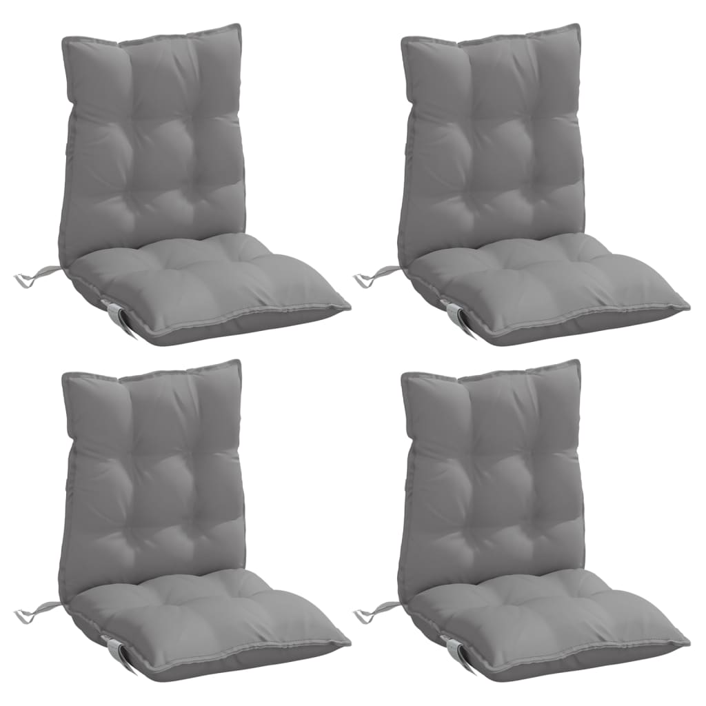 Cojines de silla de Vidaxl 4 pcs tela de oxford de espalda baja gris