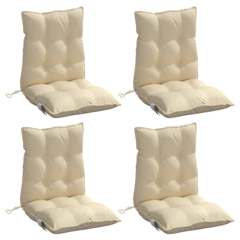 Vidaxl Chair cushions 4 pcs low back Oxford fabric beige