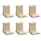 Cojines de silla de Vidaxl 6 pcs beige de tela de oxford baja en la espalda