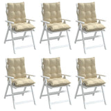 Vidaxl stoelkussens 6 st lage rug oxford stof beige