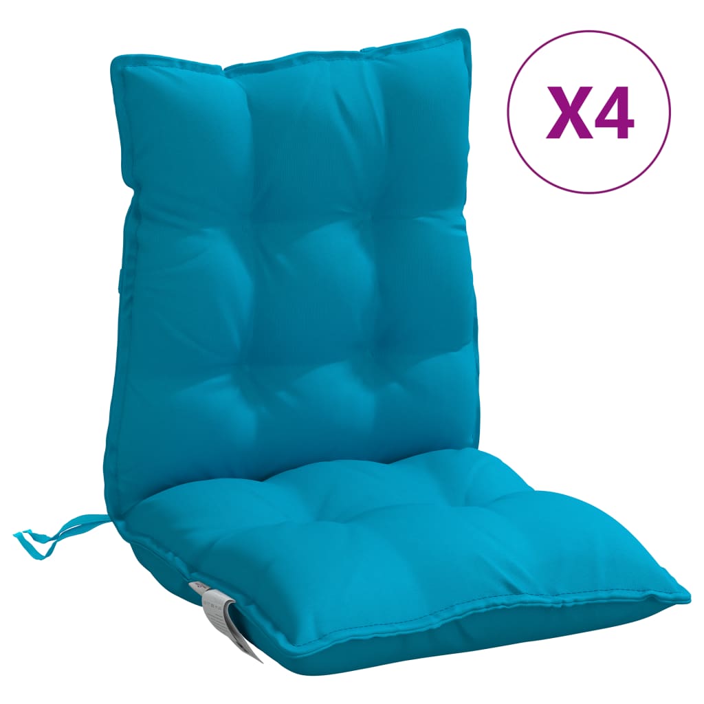 Cojines de silla de Vidaxl 4 st bajo tela oxford azul claro