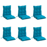 Cojines de silla Vidaxl 6 pcs tela de oxford de espalda baja azul