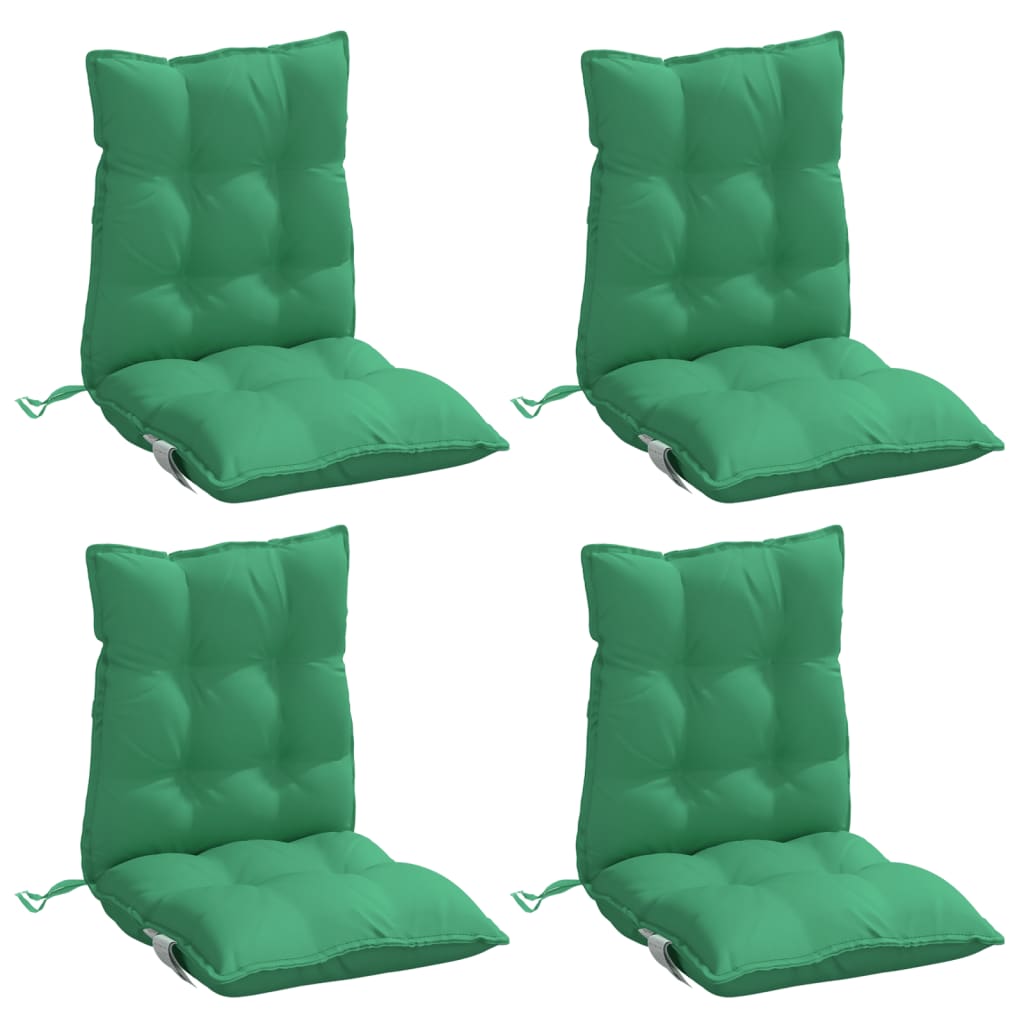 Cuscini di sedia Vidaxl 4 pezzi Bassero basso Tessuto Oxford Verde