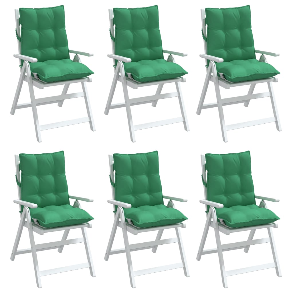 Vidaxl Chair cushions 6 pcs low back Oxford fabric green