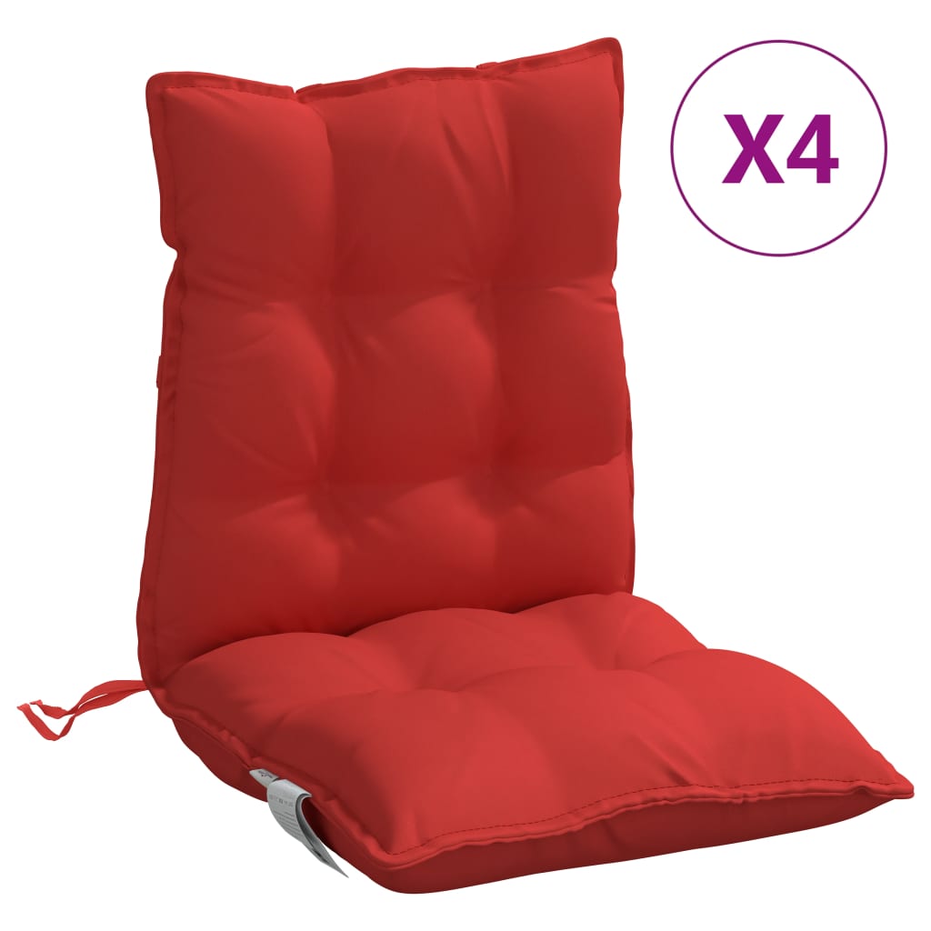 Vidaxl Chair cushions 4 pcs low back Oxford fabric red