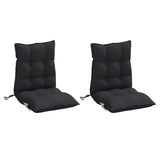 Coussins de chaise vidaxl 2 pcs bas dos oxford tissu noir