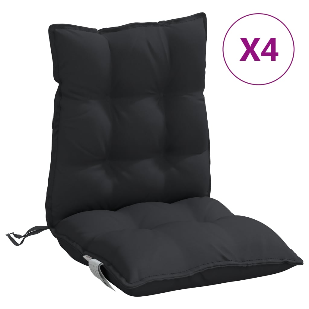 Coussins de chaise vidaxl 4 pcs bas du dos oxford tissu noir