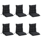 Vidaxl Chair cushions 6 pcs low back Oxford fabric black