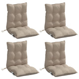 Cojines de silla de Vidaxl 4 pcs Taupe de tela de oxford de espalda baja