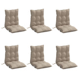 Cojines de silla de Vidaxl 6 pcs Taupe de tela oxford de espalda baja