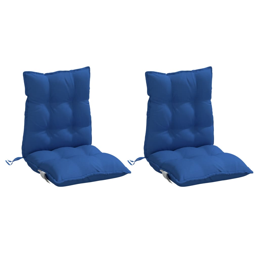 Cojines de silla de Vidaxl 2 pcs tela de oxford de espalda baja azul