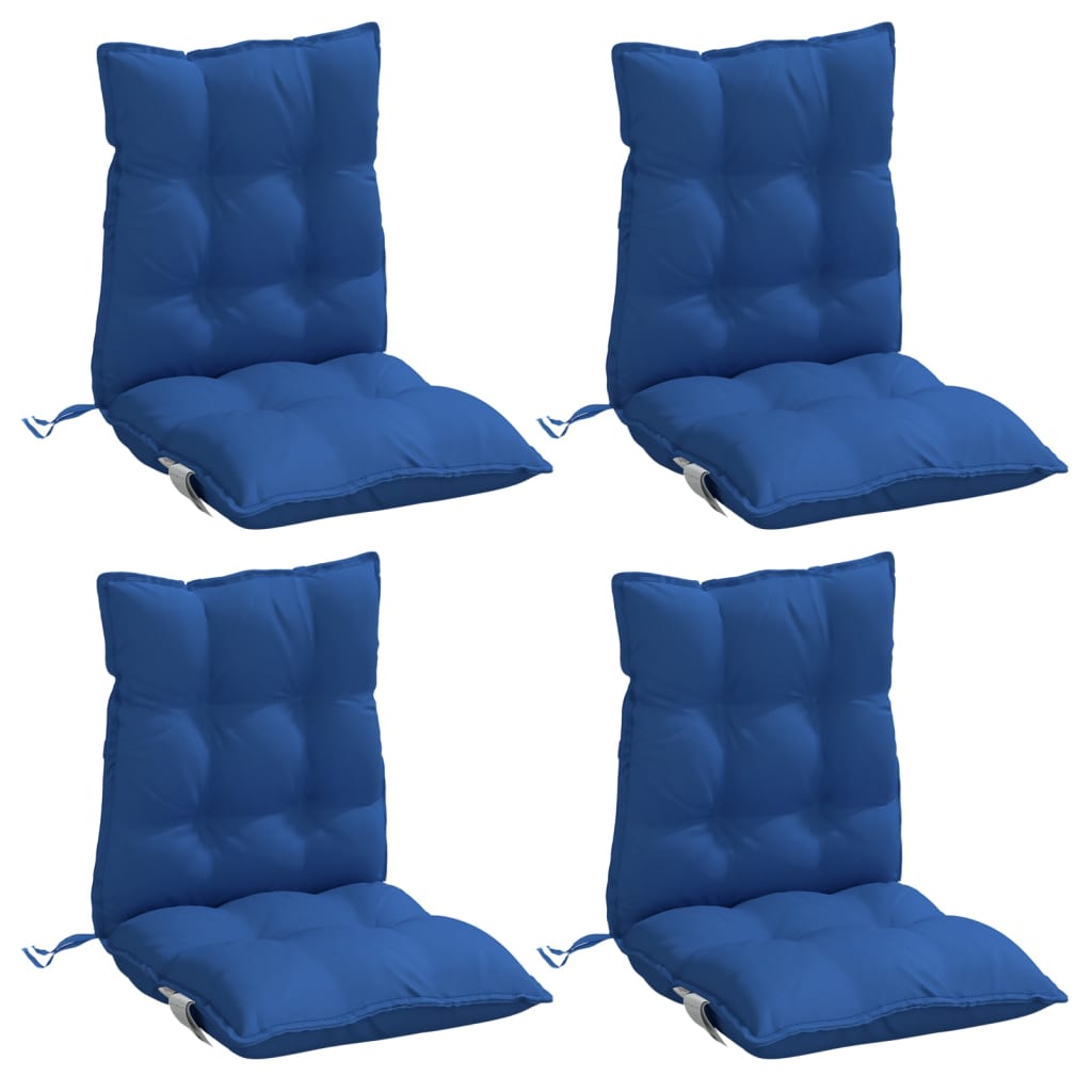 Cojines de silla de Vidaxl 4 pcs tela de oxford de espalda baja azul