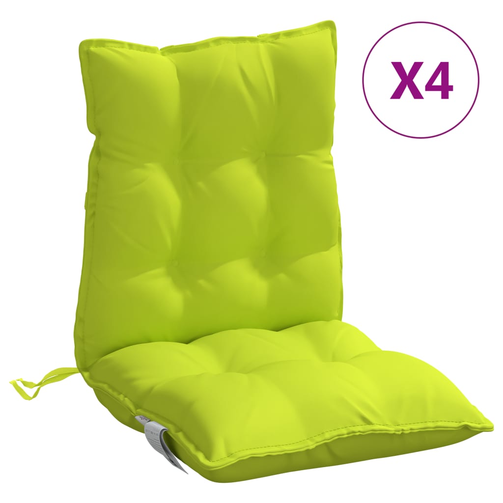 Cuscini di sedia Vidaxl 4 pezzi Bassdo schiena tessuto Oxford verde brillante