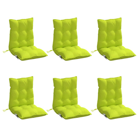 Vidaxl stoelkussens 6 st lage rug oxford stof felgroen