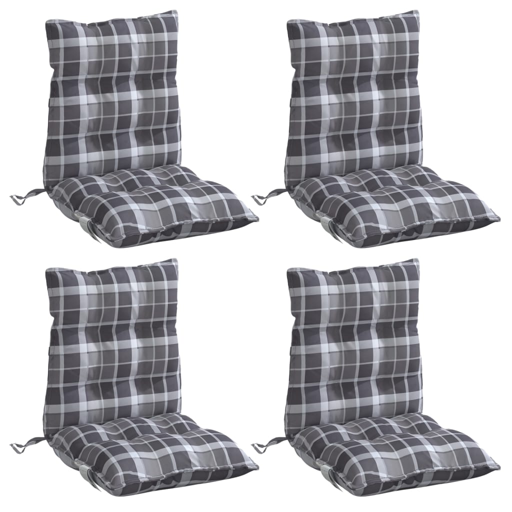 Coussins de chaise vidaxl 4 pcs motif de fenêtre arrière basse oxford tissu gris