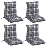 Cojines de silla Vidaxl 4 pcs patrón de ventana baja de la espalda oxford tela gris