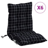 Coussins de chaise vidaxl 6 pcs motif de fenêtre arrière basse oxford tissu noir