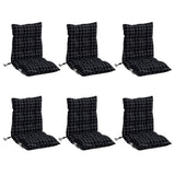 Coussins de chaise vidaxl 6 pcs motif de fenêtre arrière basse oxford tissu noir