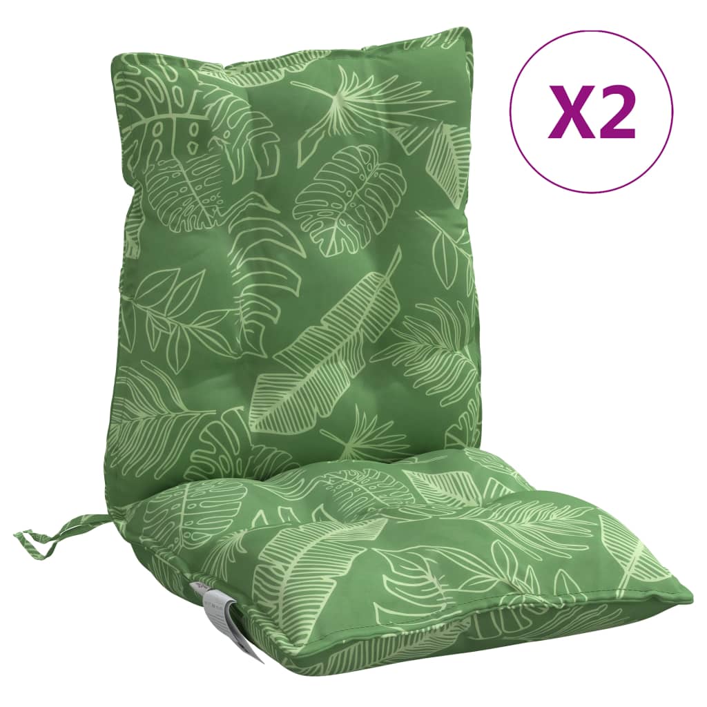 Vidaxl Chair cushions 2 st low back leaf pattern Oxford fabric