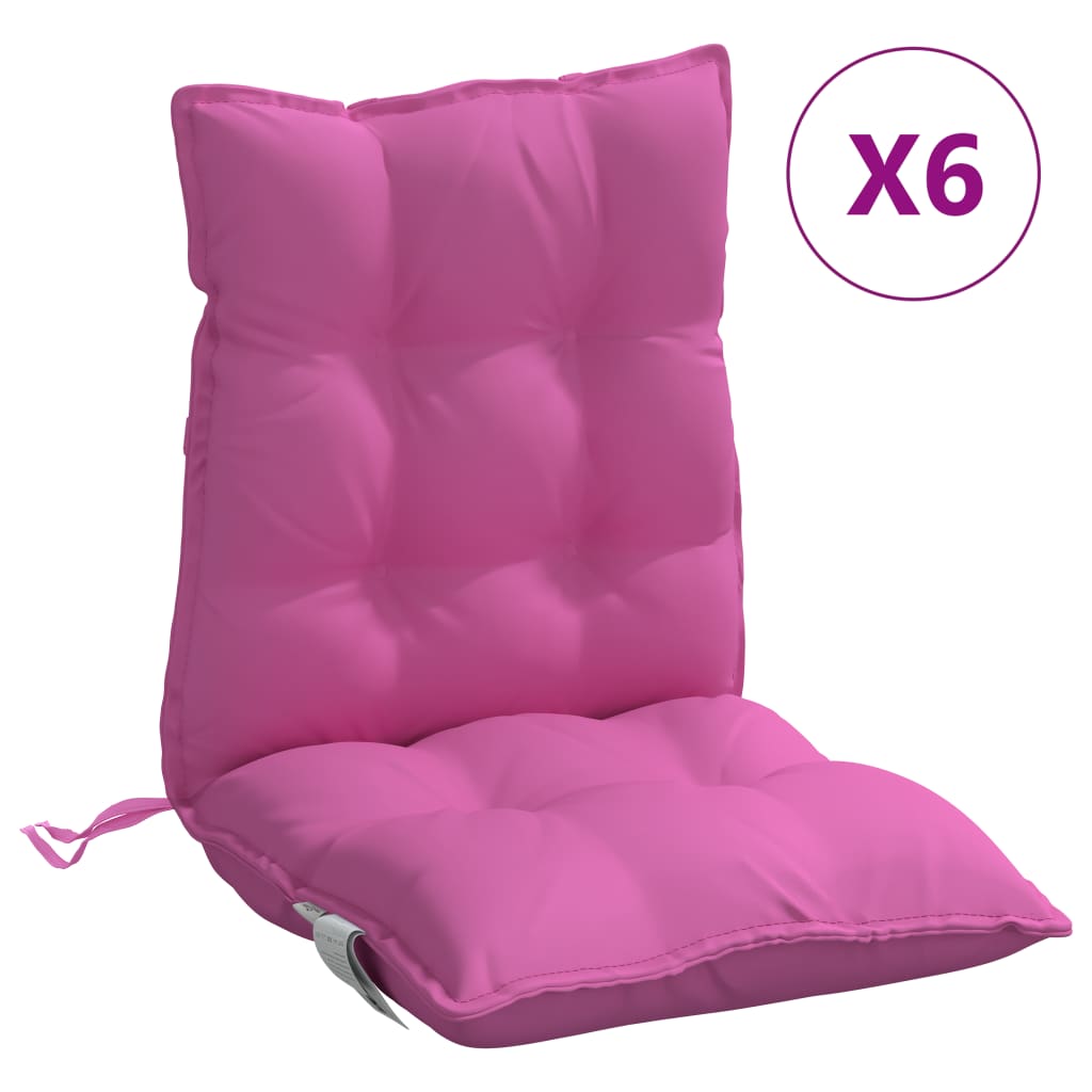 Cuscini di sedia Vidaxl 6 pezzi Bassdo schiena in tessuto Oxford Pink