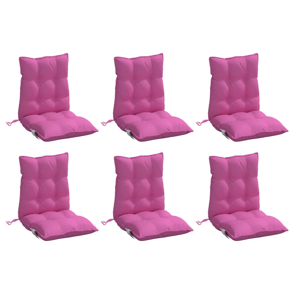 Coussins de chaise vidaxl 6 pcs bas du dos oxford tissu rose