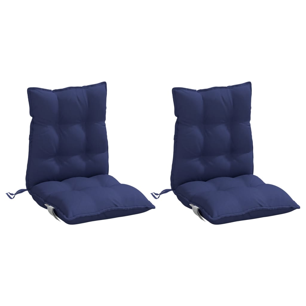 Vidaxl Chair cushions 2 pcs low back Oxford fabric marine blue