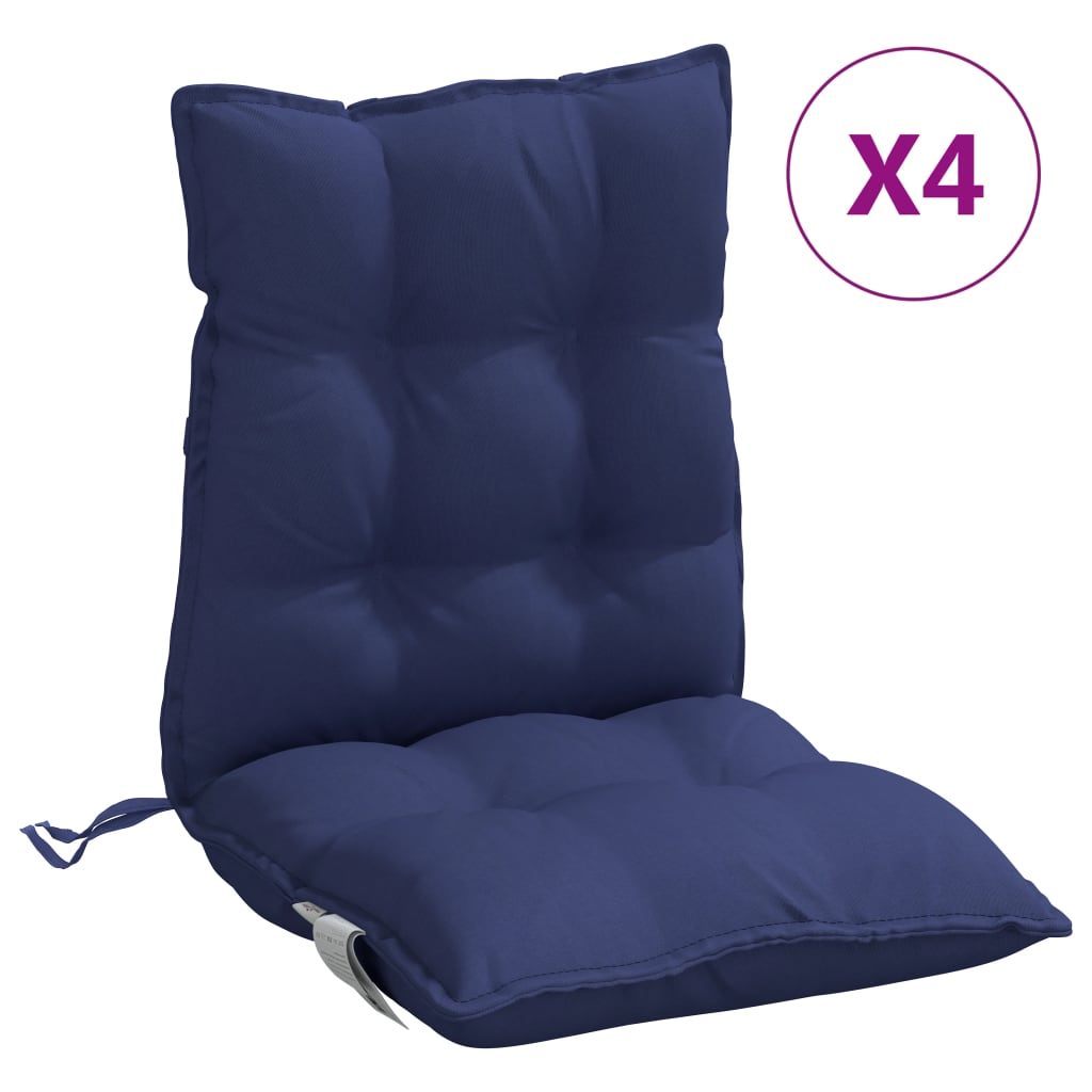 Vidaxl Chair cushions 4 pcs low back Oxford fabric marine blue