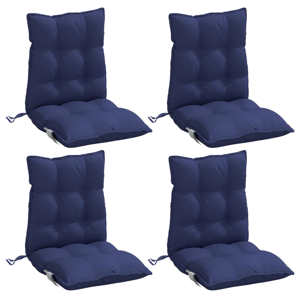 Cojines de silla de Vidaxl 4 pcs Back Back Oxford Fabric Marine Blue