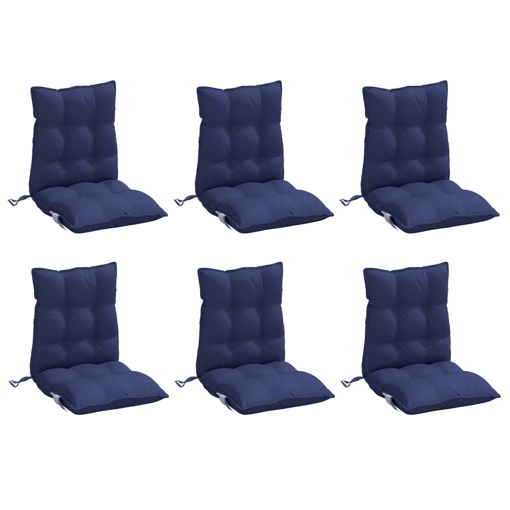 Cojines de silla Vidaxl 6 pcs Back Back Oxford Fabric Marine Blue