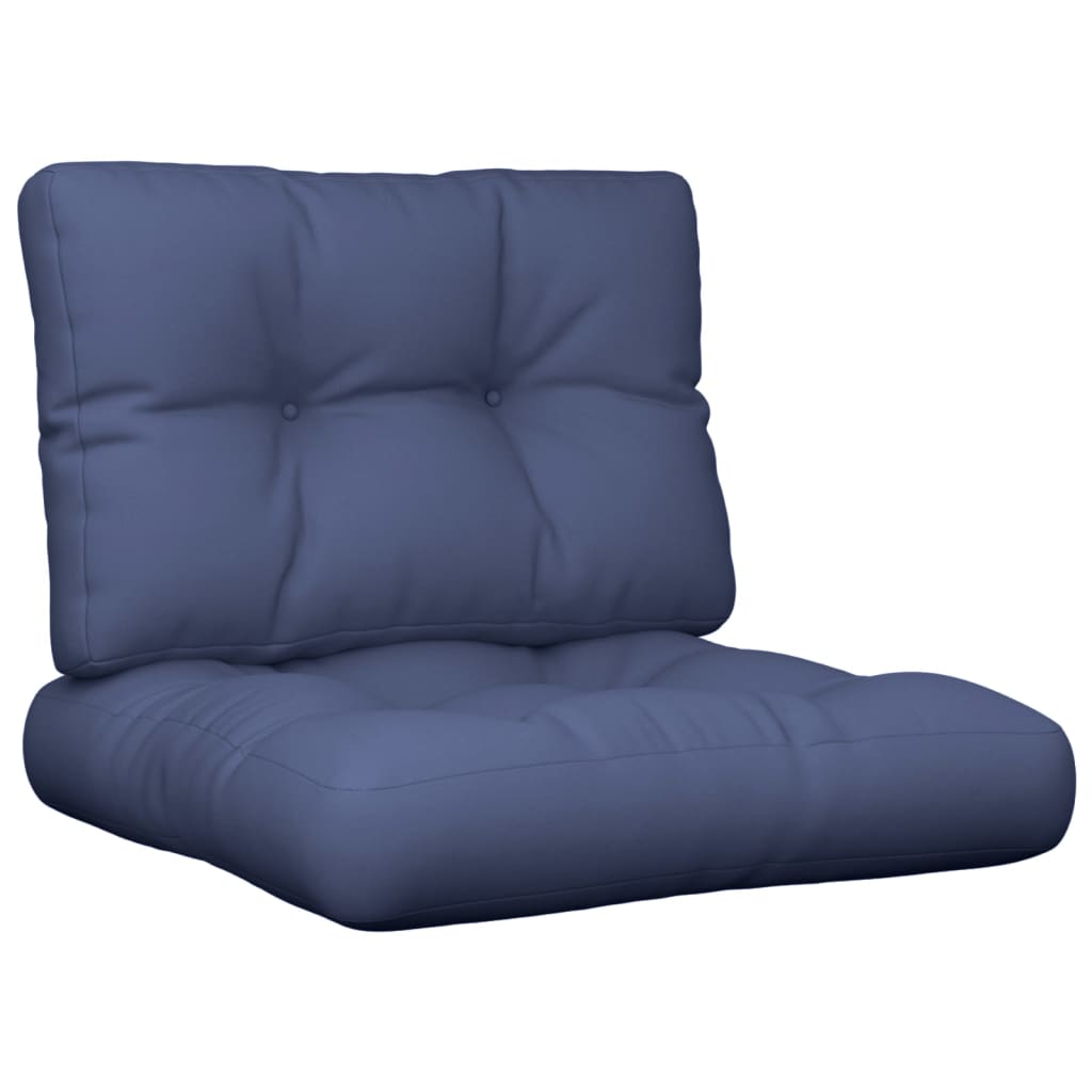 Vidaxl palletkussens 2 st stof marineblauw