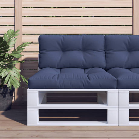 Vidaxl palletkussenset 70x40x12 cm stof marineblauw