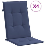 Cojines de silla de Vidaxl 4 st de alto polvo de la espalda azul marino