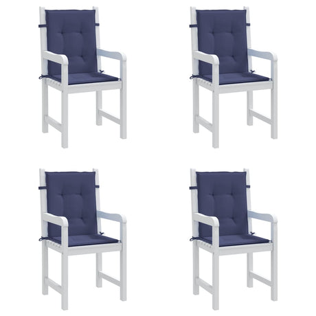 Vidaxl stoelkussens 4 st lage rug stof marineblauw