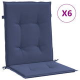 Coussins de chaise vidaxl 6 pcs bas du dossier bas du tissu marine bleu marine