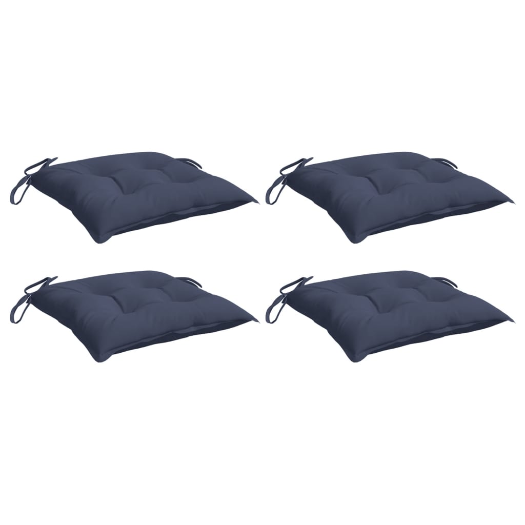 Coussins de chaise vidaxl 4 pcs 40x40x7 cm oxford tissu marin bleu