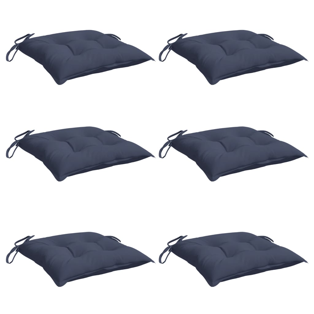 Cojines de silla Vidaxl 6 PCS 40x40x7 CM Oxford Fabric Marine Blue