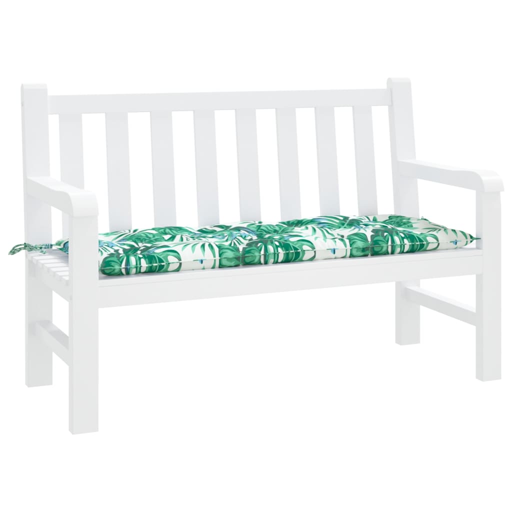 Vidaxl Garden Bench Poduszka 120x50x7 CM Oxford Tkanina Wzór liści