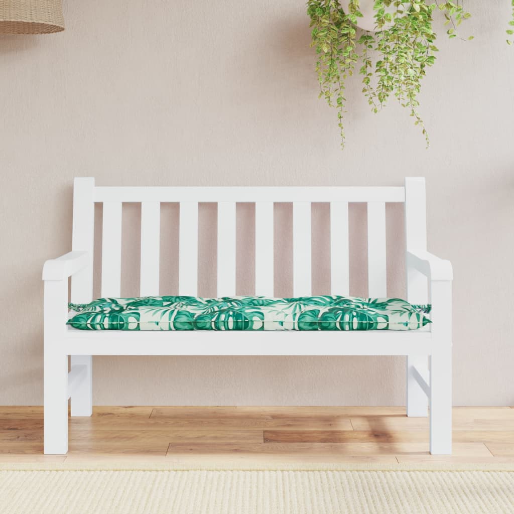 Vidaxl Garden Bench Poduszka 120x50x7 CM Oxford Tkanina Wzór liści