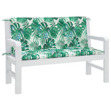 Vidaxl Garden Bench Poduszki 2 szt. Wzór liści 120x50x7 CM Oxford Tkanina