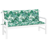 Vidaxl Garden Bench Poduszki 2 ST 150x50x7 CM Oxford Tkanina Wzór liści