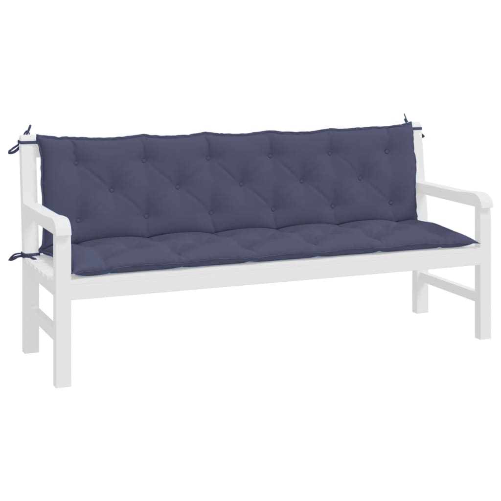 Vidaxl Garden Bench CUDIONS 2 ST 180x50x7 CM Oxford Fabric Marine Blue