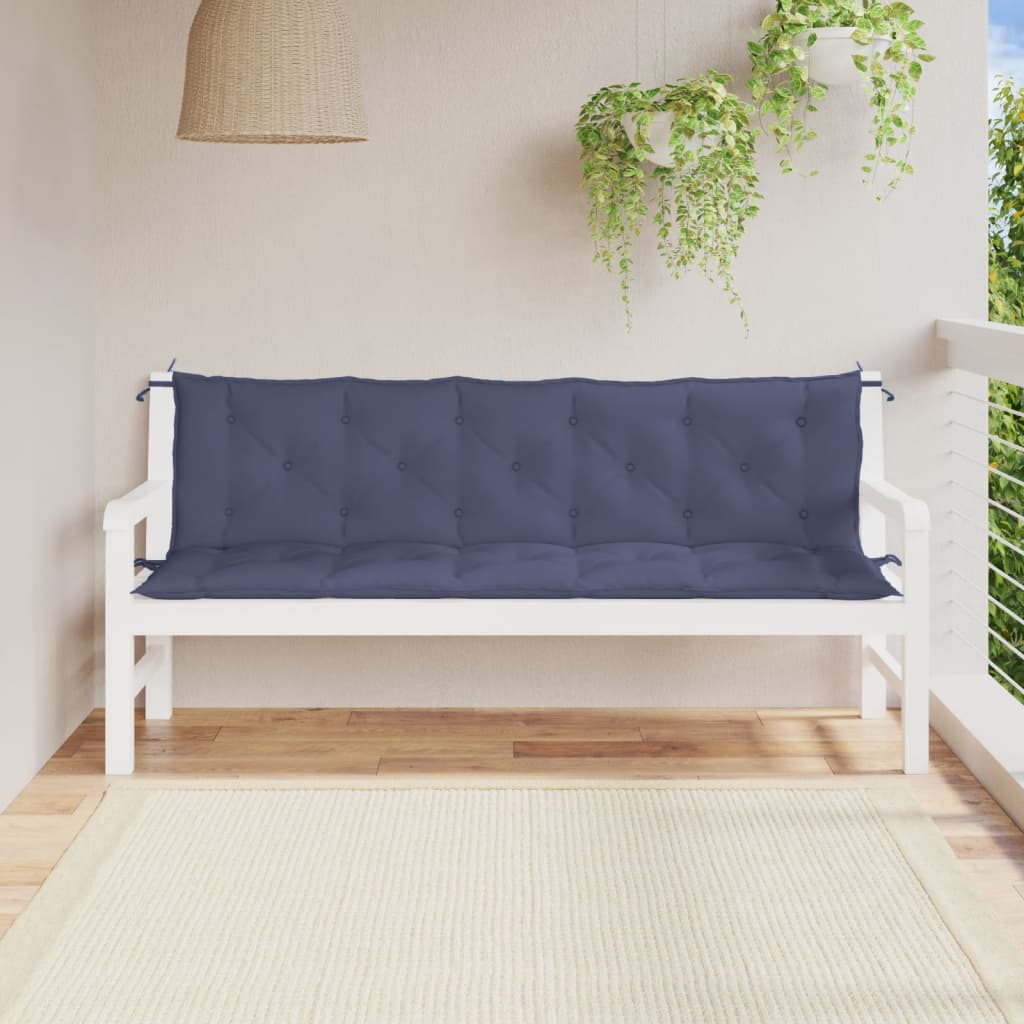 Vidaxl Garden Bench CUDIONS 2 ST 180x50x7 CM Oxford Fabric Marine Blue