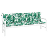 Vidaxl Garden Bench Poduszki 2 szt. Wzór liści 200x50x7 CM Oxford Tkanina