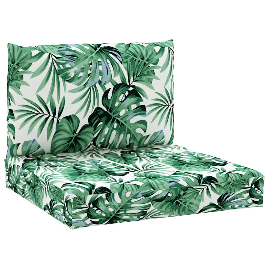 Vidaxl Pallet cushions 2 st fabric leaf pattern